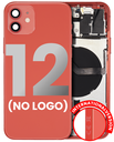 Back Housing W/ Small Components Pre-Installed Compatible For iPhone 12 (No Logo) (Aftermarket Plus) (International Version) (Red)