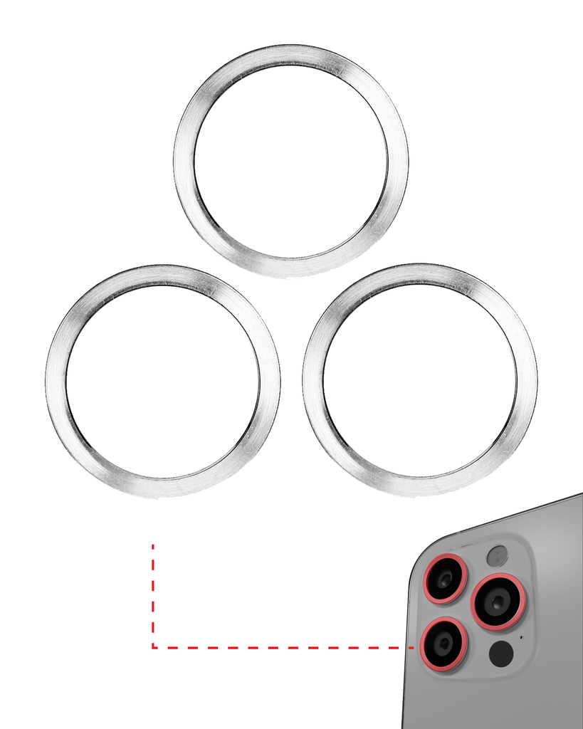 Back Camera Bezel Ring Only Compatible For iPhone 11 Pro / 11 Pro Max (White) (3 Piece Set) (10 Pack)