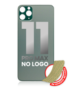 Back Glass With 3M Adhesive Compatible For iPhone 11 Pro Max (No Logo / Large Camera Hole) (Midnight Green)