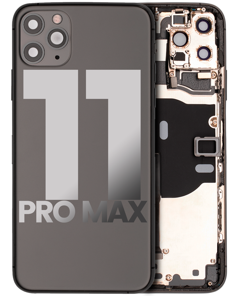 Back Housing W/ Small Components Pre-Installed Compatible For iPhone 11 Pro Max (Used OEM Pull: Grade C) (Space Gray)