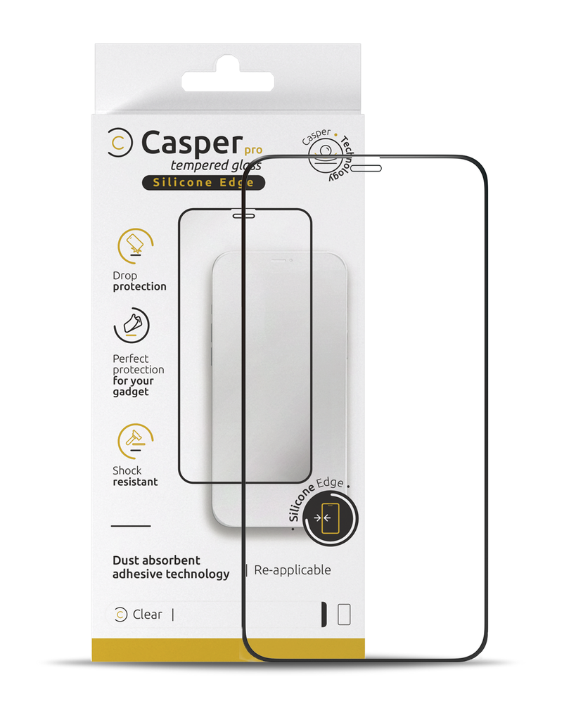Casper Pro Silicone Tempered Glass Compatible For iPhone XS Max / 11 Pro Max (Retail Pack) (Clear)