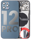Back Housing W/ Small Components Pre-Installed Compatible For iPhone 12 Pro (US Version) (Used OEM Pull: Grade B) (Pacific Blue)