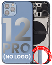 Back Housing W/ Small Components Pre-Installed Compatible For iPhone 12 Pro (No Logo) (Aftermarket Plus) (International Version) (Pacific Blue)