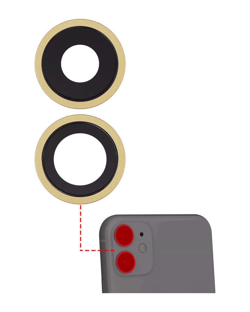 Back Camera Lens With Bracket &amp; Bezel Compatible For iPhone 11 (Yellow) (Aftermarket Plus)