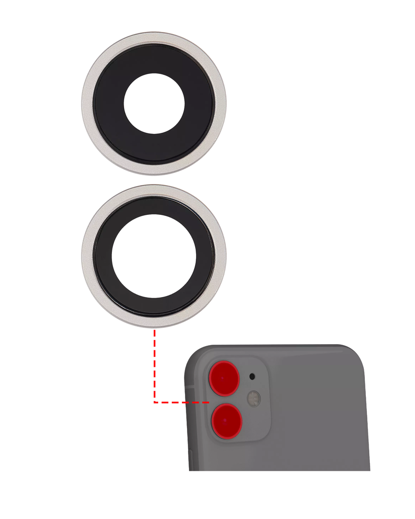 Back Camera Lens With Bracket &amp; Bezel Compatible For iPhone 11 (White) (Aftermarket Plus)