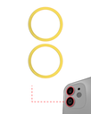Back Camera Bezel Ring Only Compatible For iPhone 11 (Yellow) (2 Piece Set) (10 Pack)