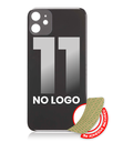 Back Glass With 3M Adhesive Compatible For iPhone 11 (No Logo / Large Camera Hole) (Black)