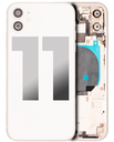 Back Housing W/ Small Components Pre-Installed Compatible For iPhone 11 (Used OEM Pull: Grade C) (White)