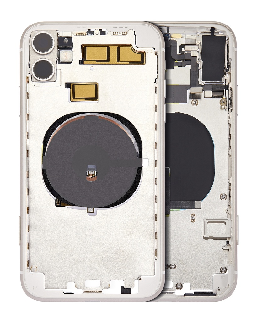 Back Housing W/ Small Components Pre-Installed (Without Back Cover) Compatible For iPhone 11 (White)