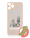 Back Glass With 3M Adhesive Compatible For iPhone 11 Pro (No Logo / Large Camera Hole) (Gold)