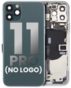 Back Housing W/ Small Components Pre-Installed Compatible For iPhone 11 Pro (No Logo) (Aftermarket Plus) (Midnight Green)