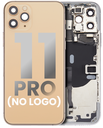Back Housing W/ Small Components Pre-Installed Compatible For iPhone 11 Pro (No Logo) (Aftermarket Plus) (Gold)