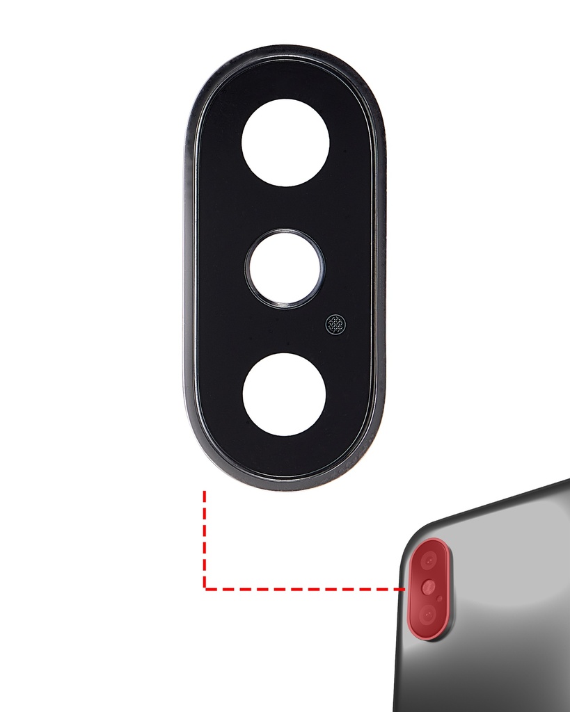 Back Camera Lens With Bracket &amp; Bezel Compatible For iPhone XS / XS Max (Silver) (Real Sapphire l Premium) (10 Pack)