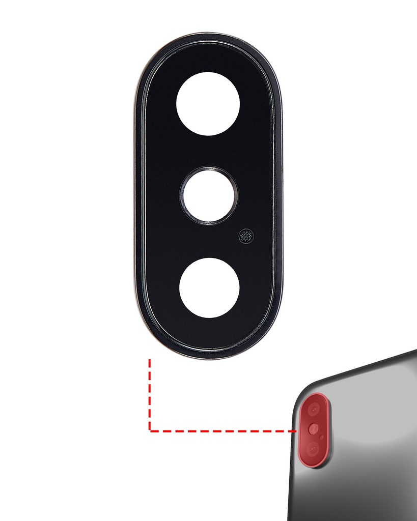 Back Camera Lens With Bracket &amp; Bezel Compatible For iPhone XS / XS Max (Space Gray) (Real Sapphire l Premium) (10 Pack)