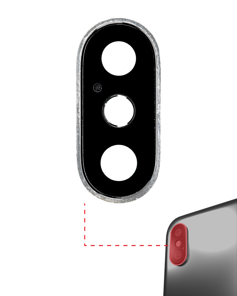 Back Camera Lens With Bracket &amp; Bezel Compatible For iPhone XS / XS Max (Silver)