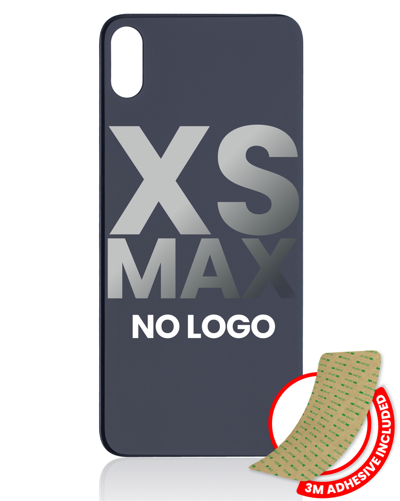 Back Glass With 3M Adhesive Compatible For iPhone XS Max (No Logo / Large Camera Hole) (Space Gray)