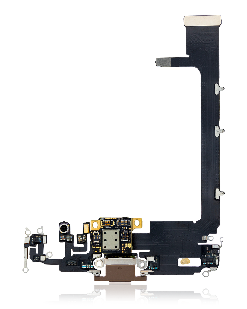 Charging Port Flex Cable With Board Compatible For iPhone 11 Pro Max (Aftermarket Plus) (Gold)
