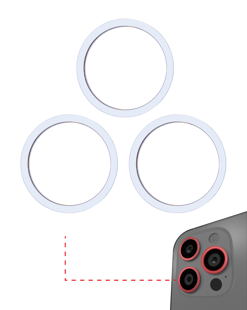 Back Camera Bezel Ring Only Compatible For iPhone 13 Pro / 13 Pro Max (Sierra Blue) (3 Piece Set)