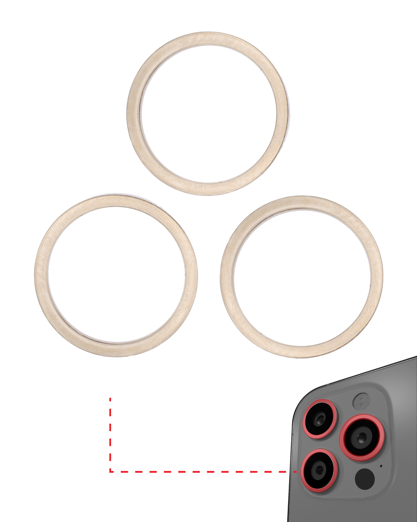 Back Camera Bezel Ring Only Compatible For iPhone 13 Pro / 13 Pro Max (Gold) (3 Piece Set)
