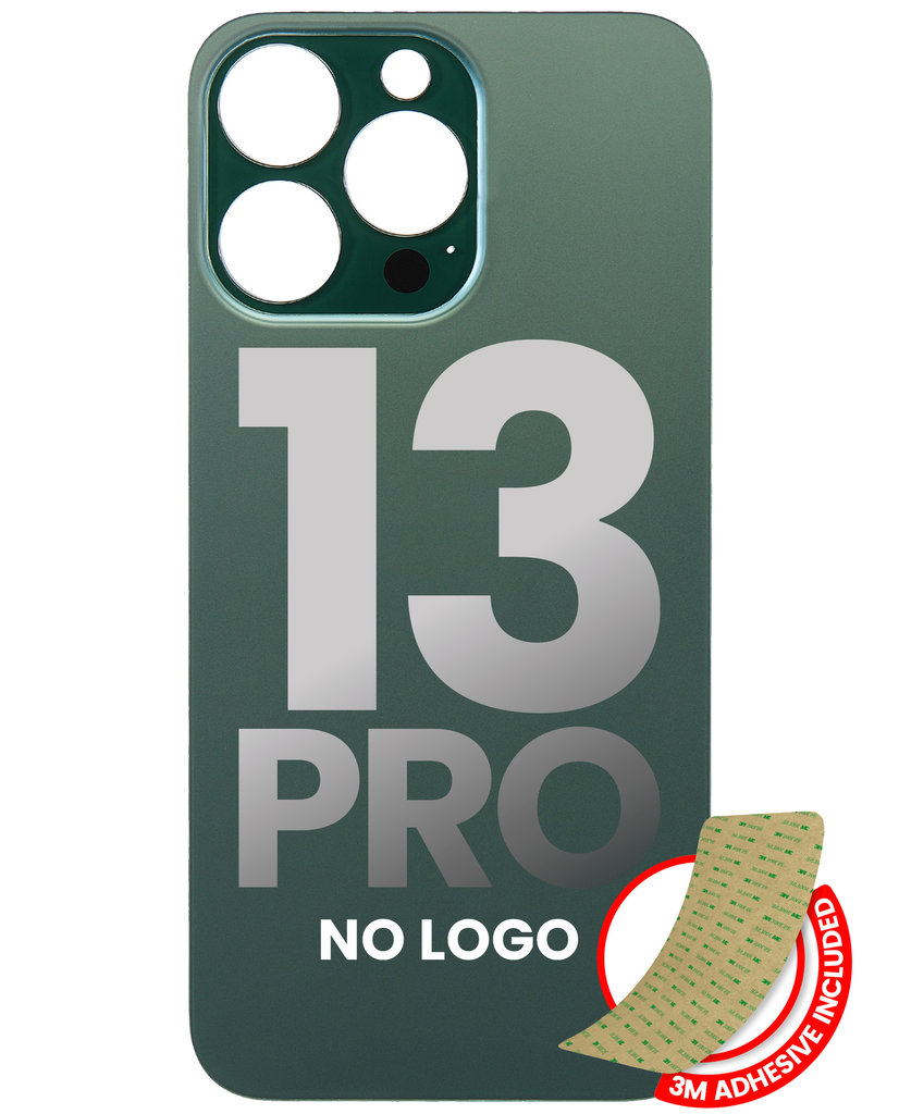 Back Glass With 3M Adhesive Compatible For iPhone 13 Pro (No Logo / Large Camera Hole) (Alpine Green)