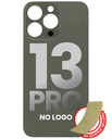Back Glass With 3M Adhesive Compatible For iPhone 13 Pro (No Logo / Large Camera Hole) (Graphite)