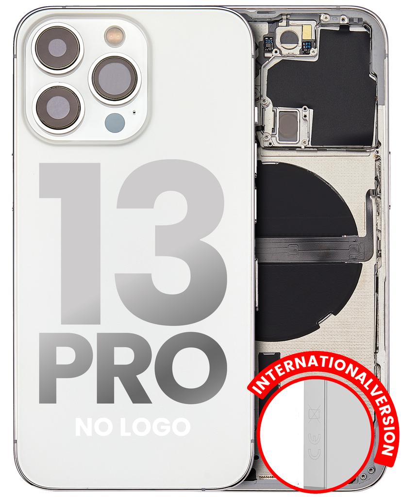Back Housing W/ Small Components Pre-Installed Compatible For iPhone 13 Pro (No Logo) (Aftermarket Plus) (International Version) (Silver)