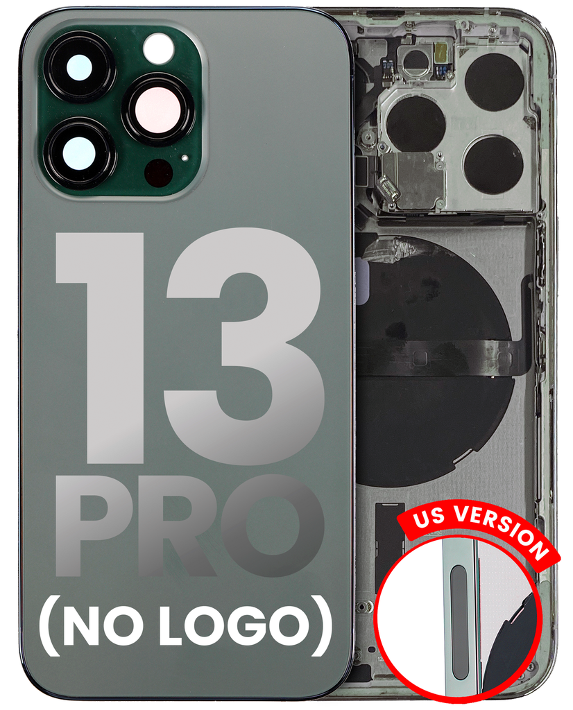 Back Housing W/ Small Components Pre-Installed Compatible For iPhone 13 Pro (No Logo) (Aftermarket Plus) (US Version) (Alpine Green)