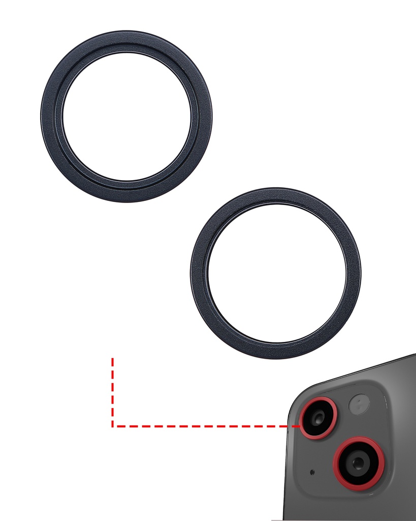 Back Camera Bezel Ring Only Compatible For iPhone 14 / 14 Plus (Midnight) (2 Piece Set)