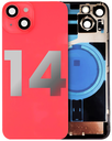 Back Glass With Steel Plate With MagSafe Magnet Pre-Installed Compatible For iPhone 14 (Used OEM Pull: Grade B) (Red)
