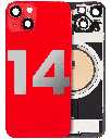 Back Glass With Steel Plate With MagSafe Magnet Pre-Installed Compatible For iPhone 14 (Used OEM Pull: Grade A) (Red)