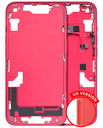 Mid-Frame Housing With Power And Volume Button Compatible For iPhone 14 (US Version) (Used OEM Pull: Grade B) (Red)