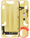 Mid-Frame Housing With Power And Volume Button Compatible For iPhone 14 (US Version) (Aftermarket Plus) (Yellow)