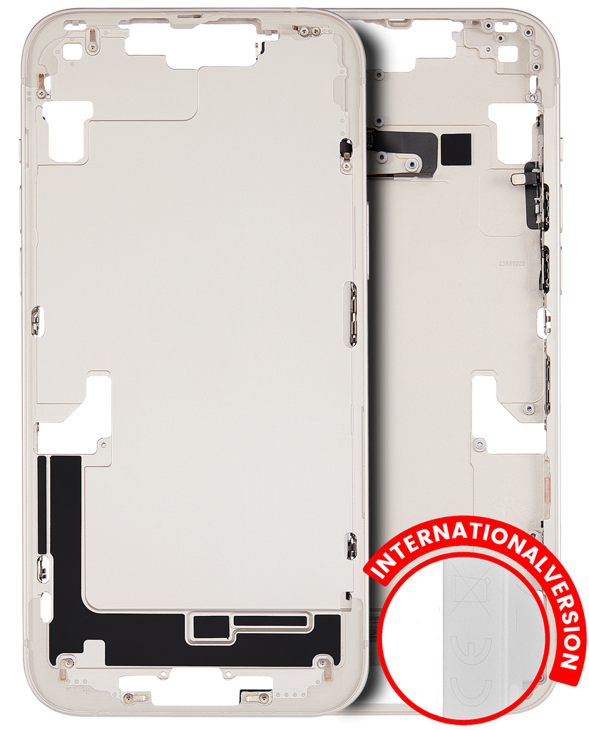 Mid-Frame Housing With Power And Volume Button Compatible For iPhone 14 Plus (International Version) (Used OEM Pull: Grade A) (Starlight)