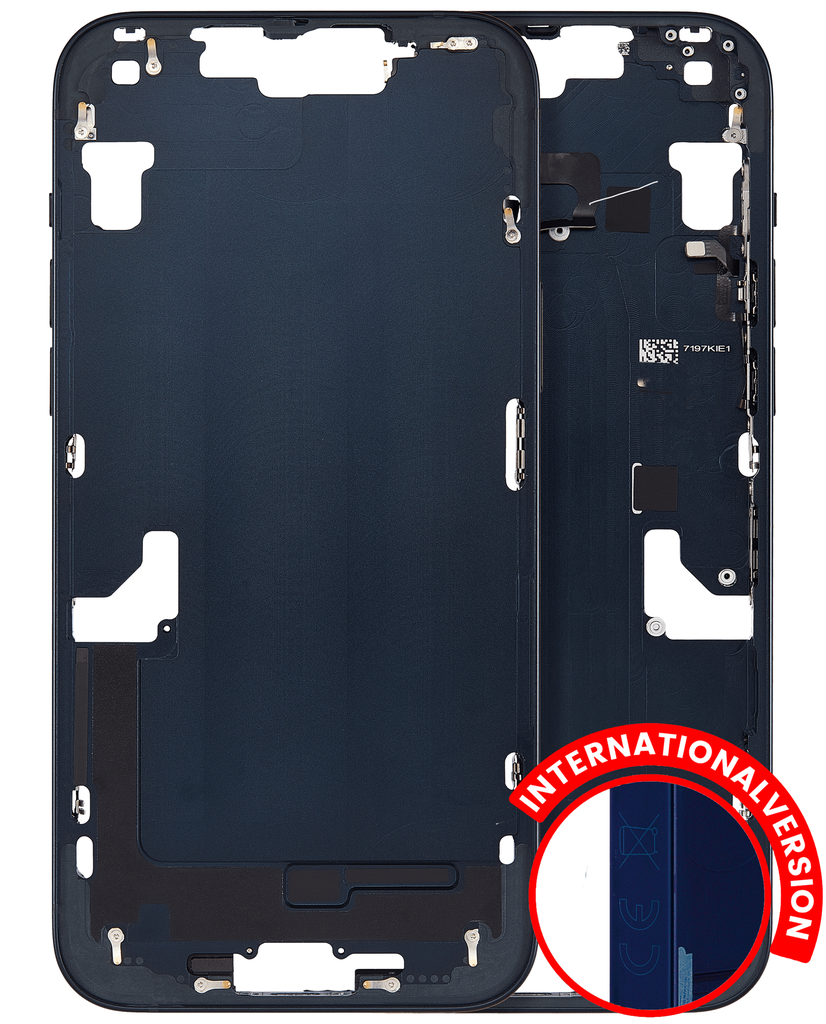 Mid-Frame Housing With Power And Volume Button Compatible For iPhone 14 Plus (International Version) (Aftermarket Plus) (Midnight)