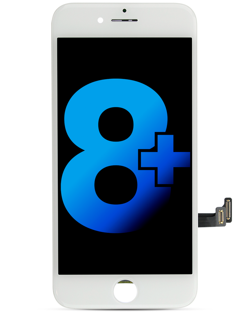 LCD Assembly With Steel Plate Compatible For iPhone 8 Plus (Aftermarket) (White)