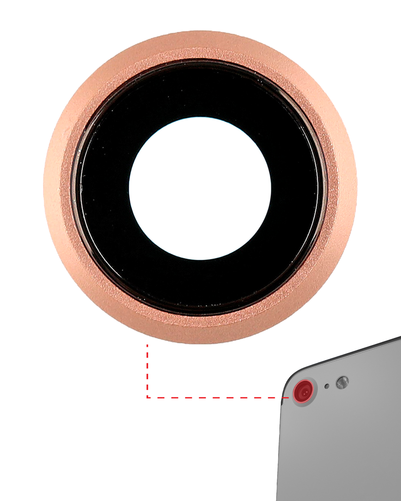 Back Camera Lens With Bracket &amp; Bezel Compatible For iPhone 8 (Gold) (10 Pack)