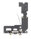 Charging Port Flex Cable Compatible For iPhone 7 Plus (Premium) (Jet / Matte Black)