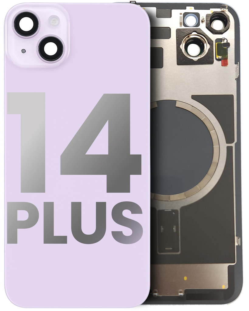 Back Glass With Steel Plate With MagSafe Magnet Pre-Installed Compatible For iPhone 14 Plus (Used OEM Pull: Grade A) (Purple)