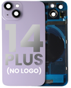 Back Glass With Steel Plate With Wireless NFC &amp; MagSafe Magnet Pre-Installed Compatible For iPhone 14 Plus (No Logo) (Purple)