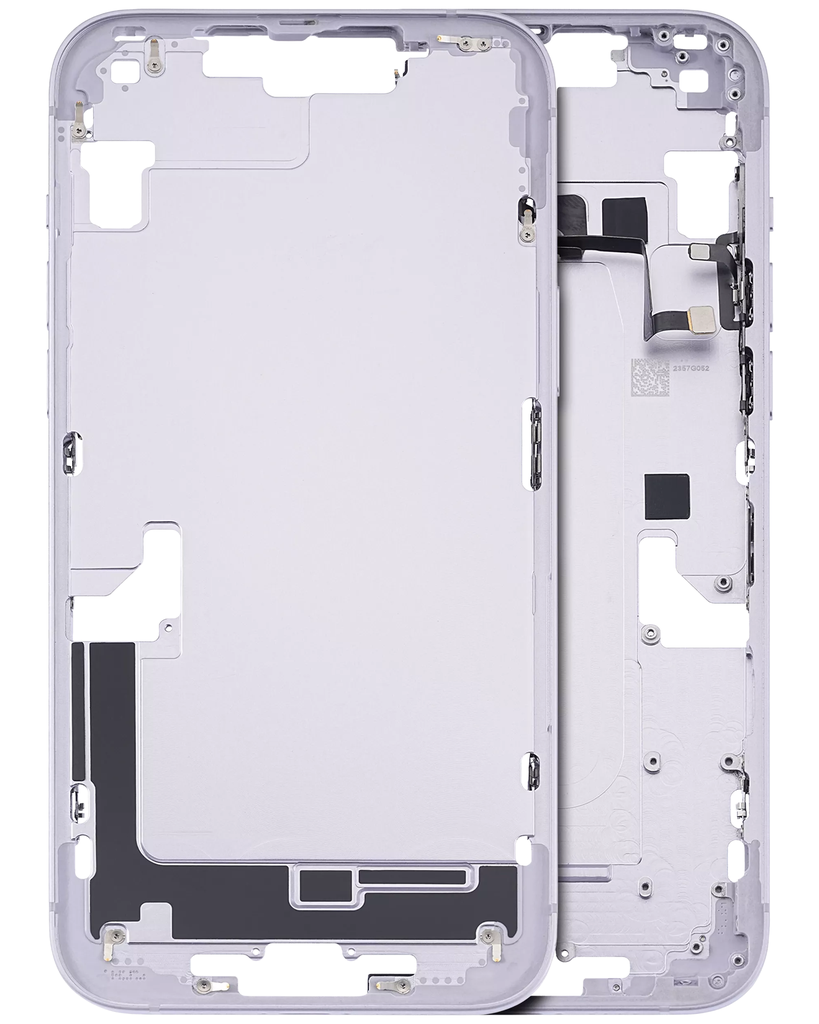 Mid-Frame Housing With Power And Volume Button Compatible For iPhone 14 Plus (US Version) (Used OEM Pull: Grade C) (Purple)