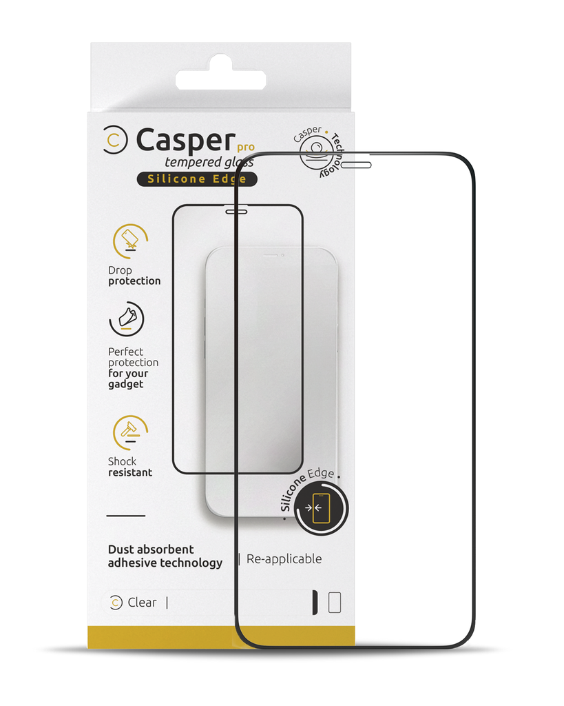 Casper Pro Silicone Tempered Glass Compatible For iPhone 13 Pro Max / 14 Plus (Retail Pack) (Clear)