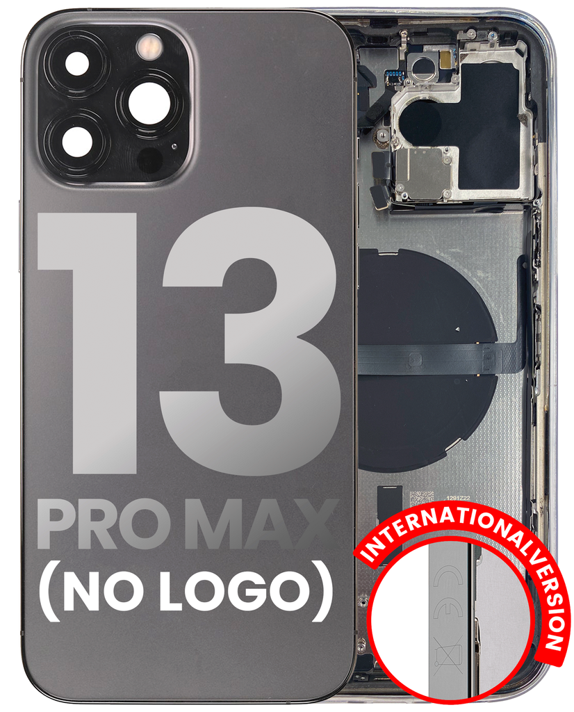 Back Housing W/ Small Components Pre-Installed Compatible For iPhone 13 Pro Max (No Logo) (Aftermarket Plus) (International Version) (Graphite)
