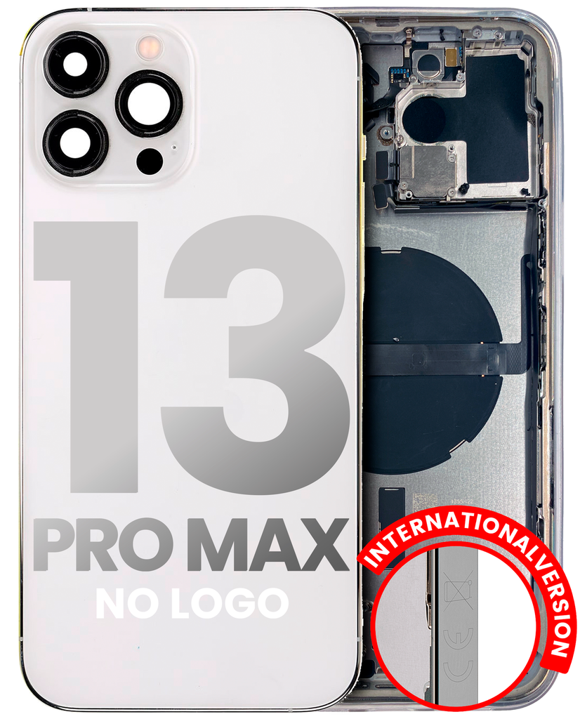 Back Housing W/ Small Components Pre-Installed Compatible For iPhone 13 Pro Max (No Logo) (Aftermarket Plus) (International Version) (Silver)