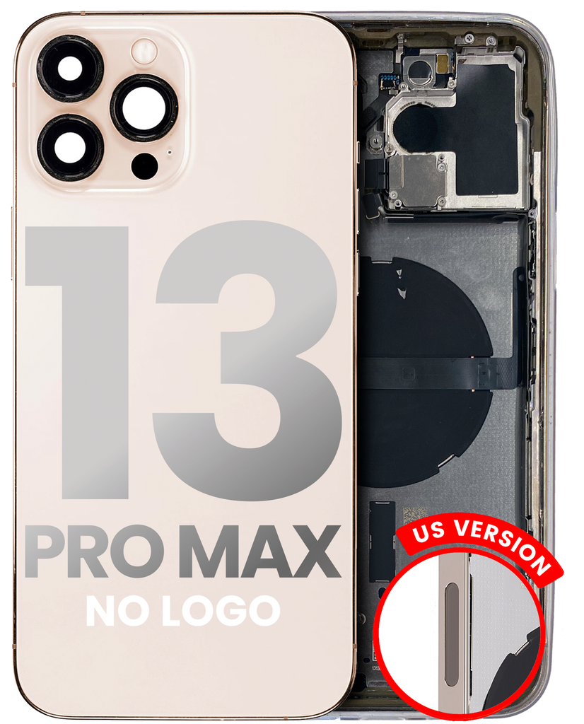 Back Housing W/ Small Components Pre-Installed Compatible For iPhone 13 Pro Max (US Version) (No Logo) (Aftermarket Plus) (Gold)