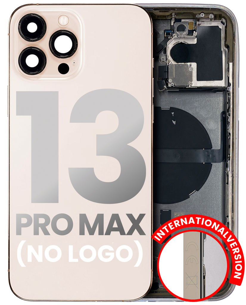 Back Housing W/ Small Components Pre-Installed Compatible For iPhone 13 Pro Max (No Logo) (Aftermarket Plus) (International Version) (Gold)