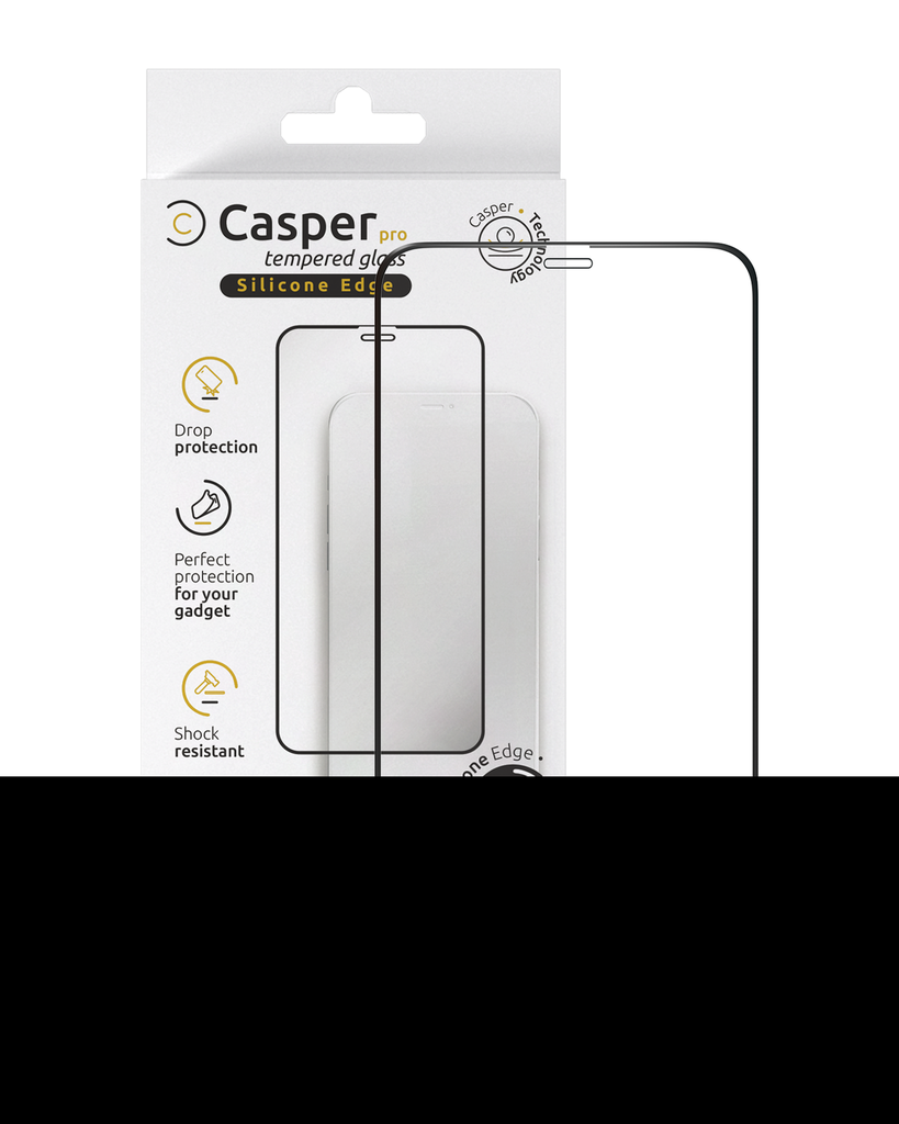 Casper Pro Silicone Tempered Glass Compatible For iPhone 15 Plus / 16 Plus (Retail Pack) (Clear)