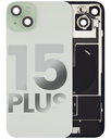 Back Glass With Steel Plate With Wireless NFC Charging MagSafe Magnet &amp; Flashlight Flex Compatible For iPhone 15 Plus (Used OEM Pull: Grade A) (Green)