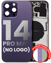 Back Housing W/ Small Pre-Installed Compatible For iPhone 14 Pro Max (International Version) (No Logo) (Aftermarket Plus) (Deep Purple)