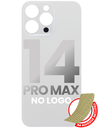 Back Glass With 3M Adhesive Compatible For iPhone 14 Pro Max (No Logo / Large Camera Hole) (Silver)