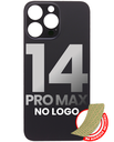 Back Glass With 3M Adhesive Compatible For iPhone 14 Pro Max (No Logo / Large Camera Hole) (Space Black)